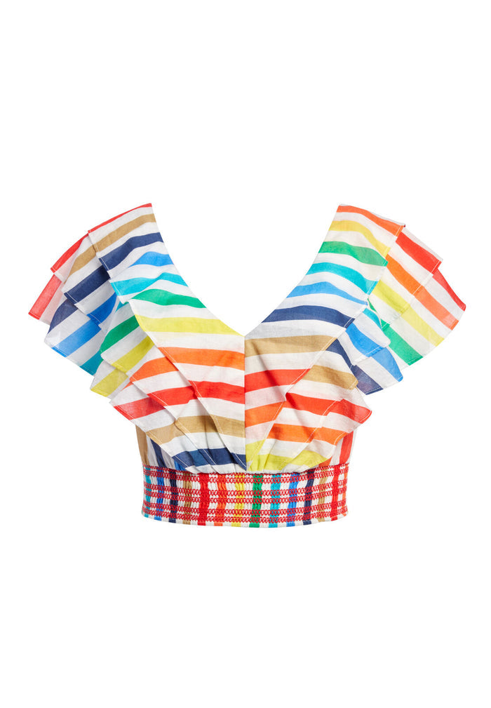 CASANDRA TRD RFL SMCK WST BLSE - RAINBOW STRIPE