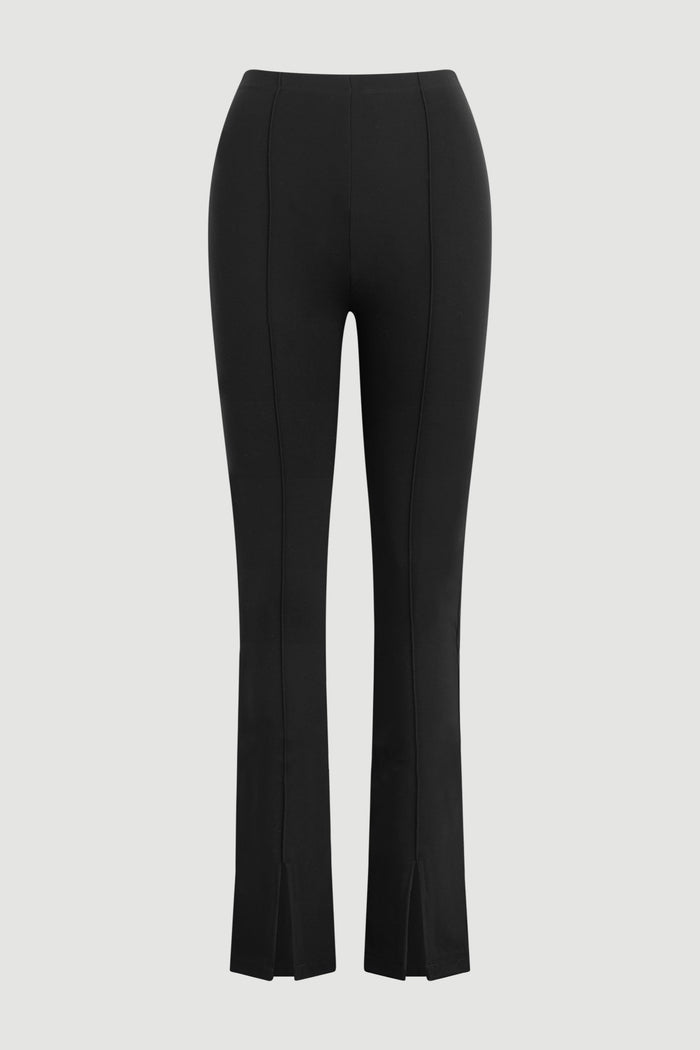 Mali | Cass Front-Split Ponte Stretch Pant (Regular) in Size Small - Flat