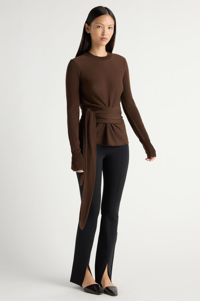 May-Li | Cass Front-Split Ponte Stretch Pant in Size Small
