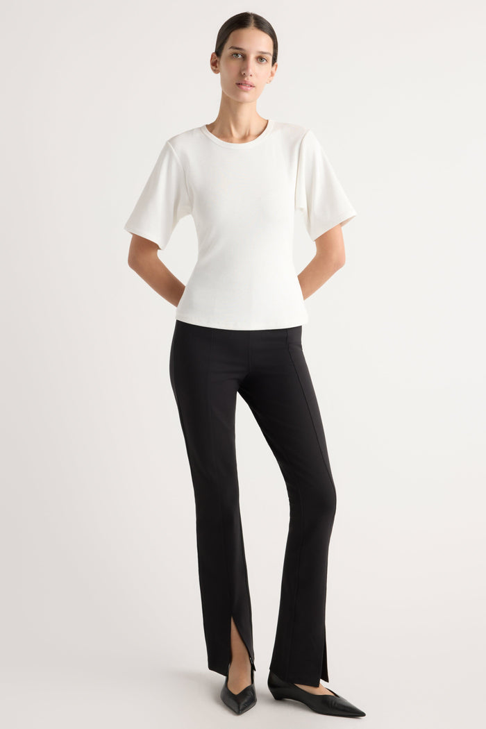 Karolina | Cass Front-Split Ponte Stretch Pant in Size Extra Small