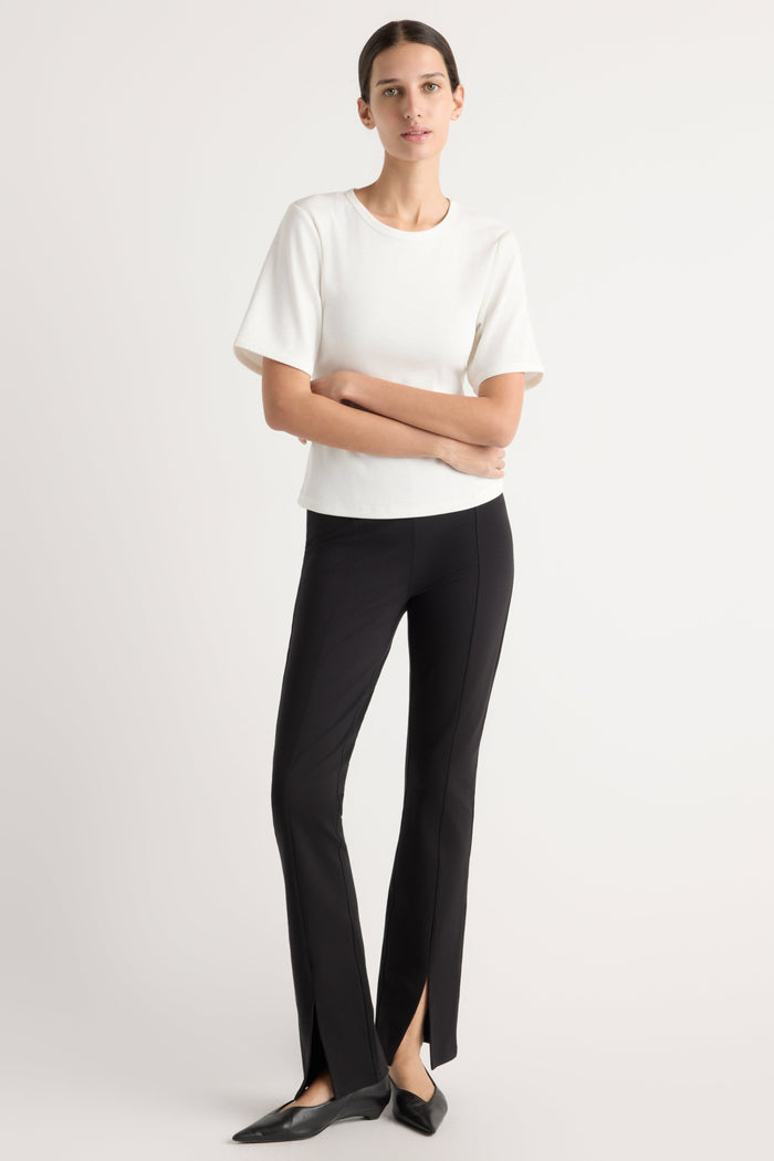 Karolina | Cass Front-Split Ponte Stretch Pant in Size Extra Small