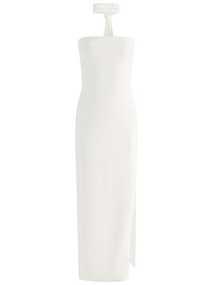 CHANA MAXI DRESS WITH SCARF - OFF WHITE