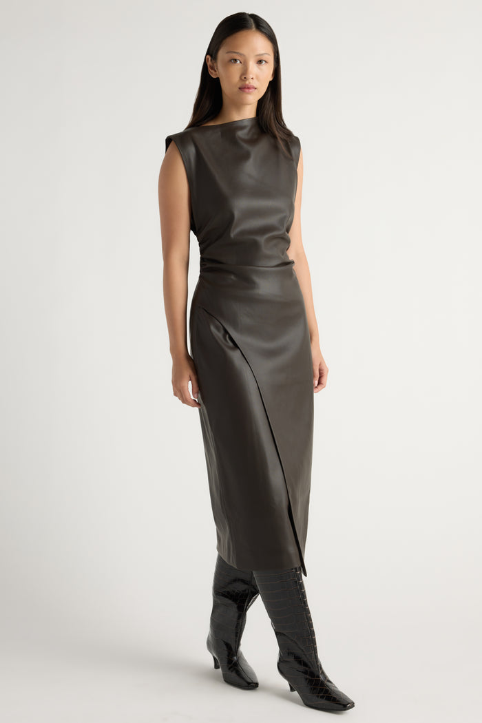 May-Li | Channing Vegan Leather Dress in Size Small