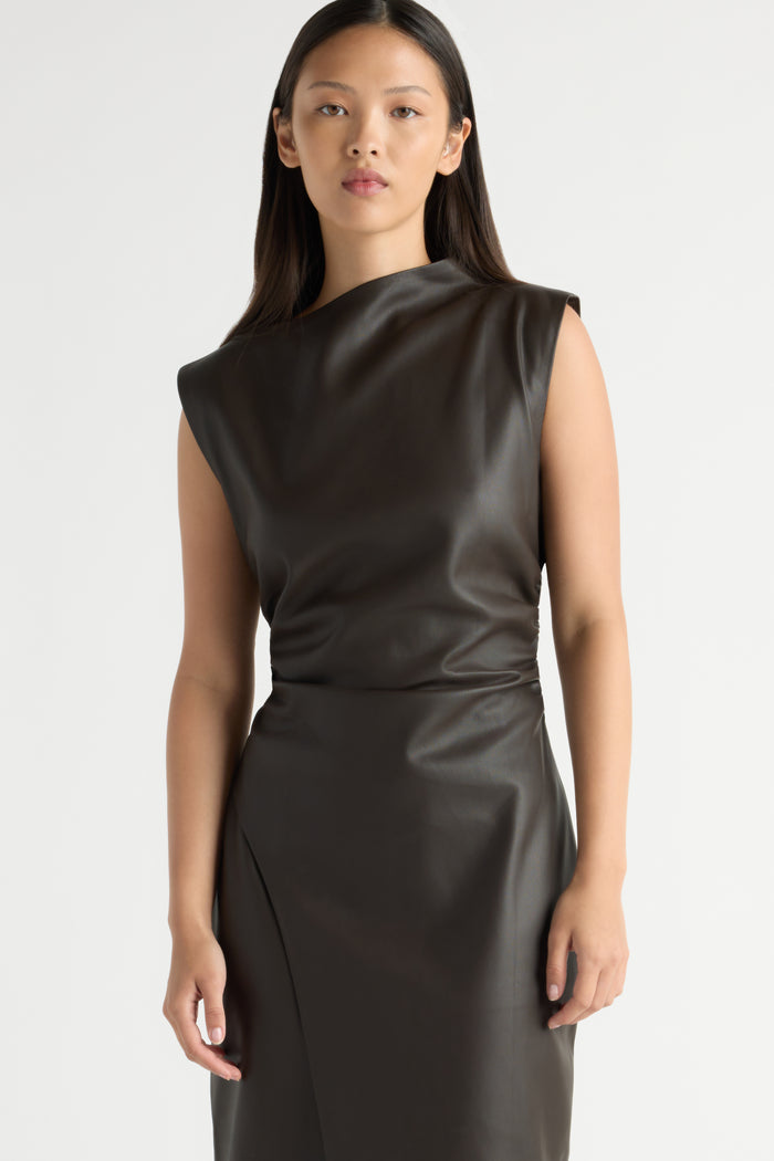 May-Li | Channing Vegan Leather Dress in Size Small