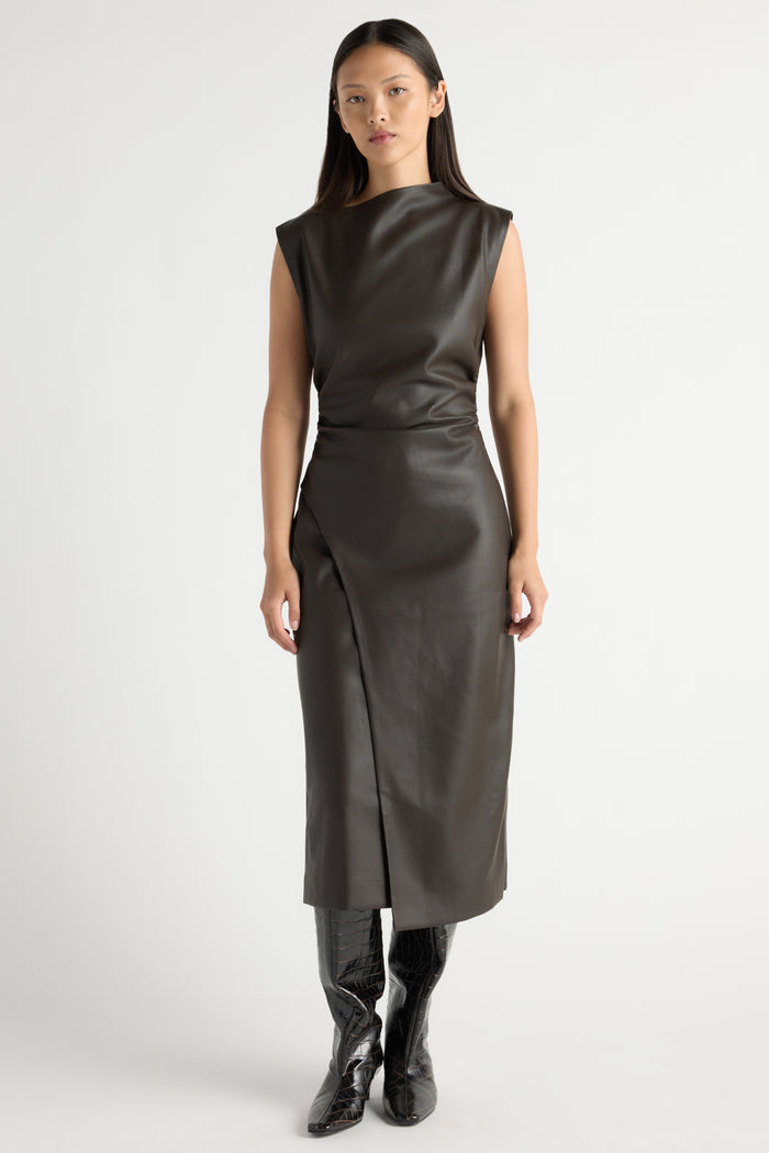 May-Li | Channing Vegan Leather Dress in Size Small