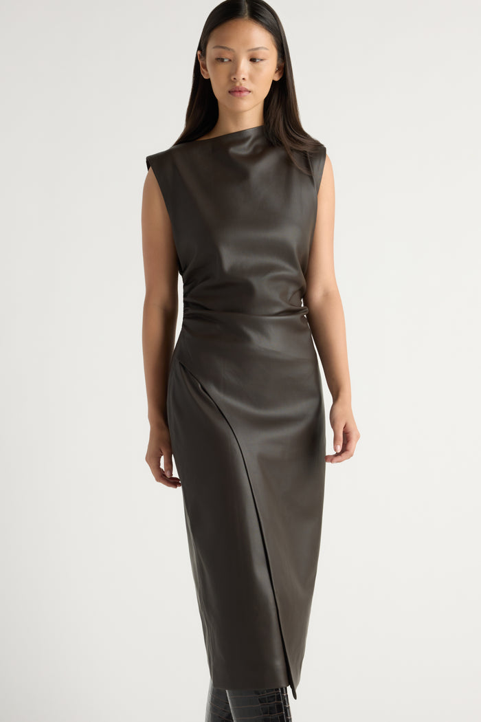 May-Li | Channing Vegan Leather Dress in Size Small