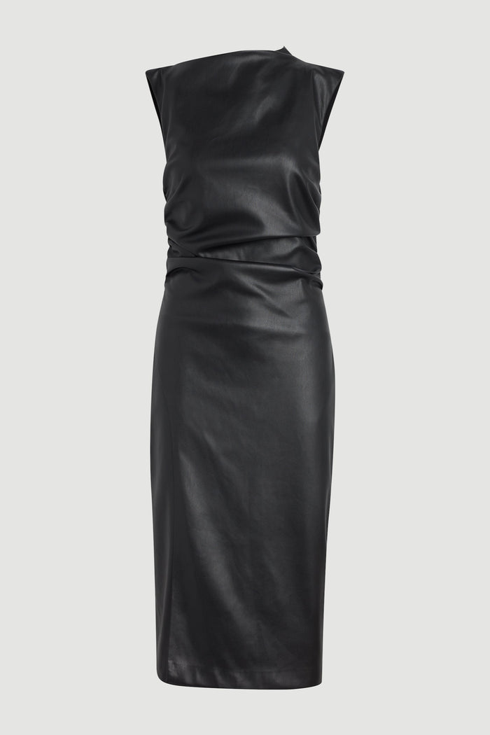 May-Li | Channing Vegan Leather Dress in Size Small - Flat
