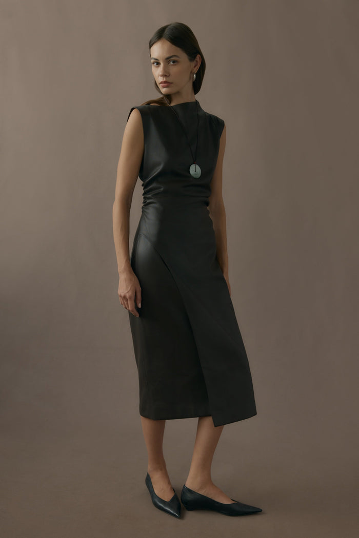 Beate | Channing Vegan Leather Dress in Size Extra Small