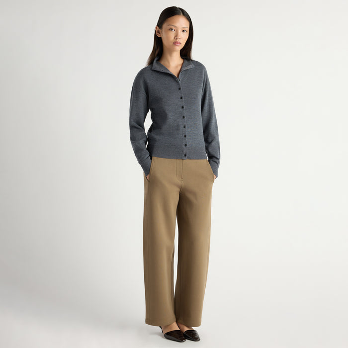 May-Li | Charlee Lightweight Wool Button Cardigan in Size Small