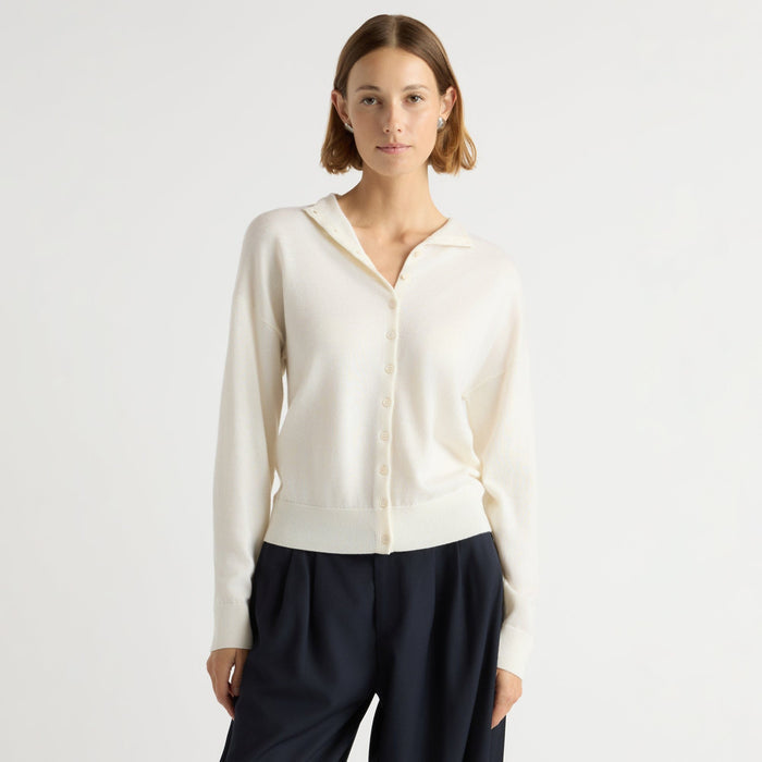Mali | Charlee Lightweight Wool Button Cardigan in Size Small