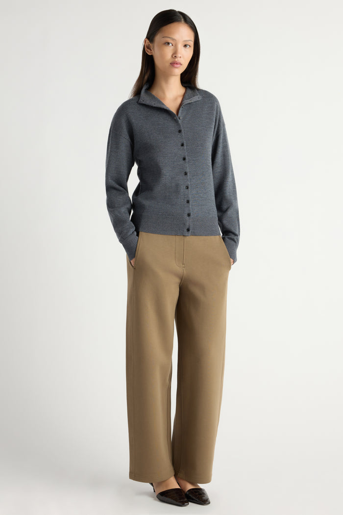 May-Li | Charlee Lightweight Wool Button Cardigan in Size Small