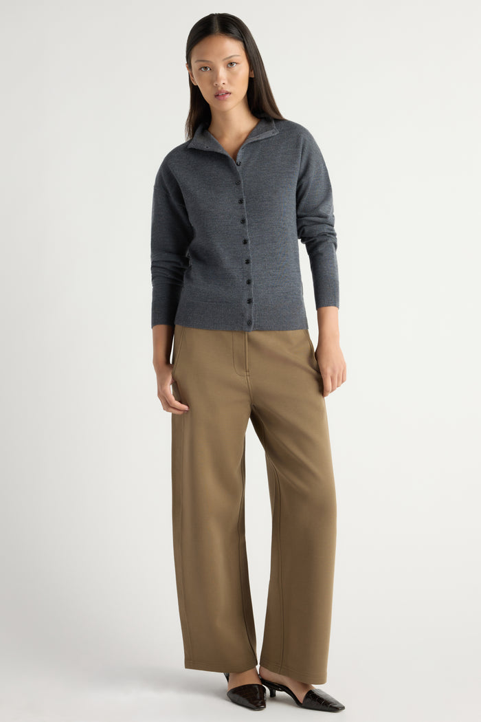 May-Li | Charlee Lightweight Wool Button Cardigan in Size Small