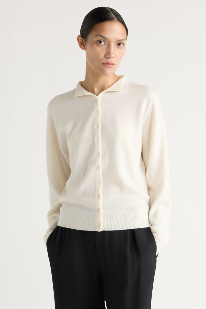 Charlotte | Charlee Lightweight Wool Button Cardigan in Size Small