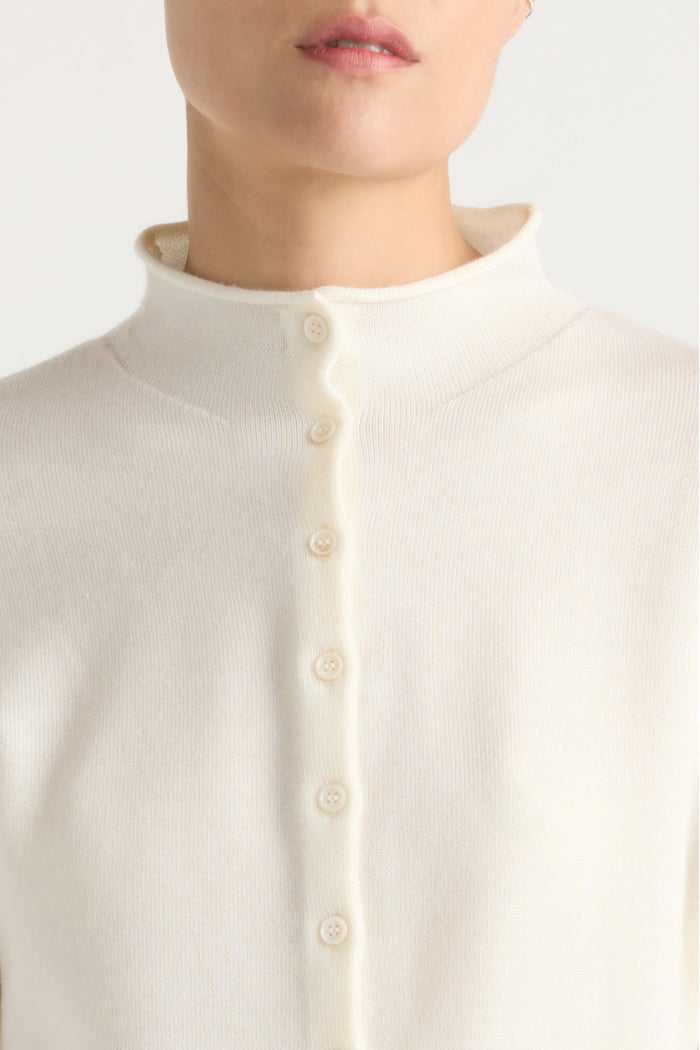 Charlotte | Charlee Lightweight Wool Button Cardigan in Size Small