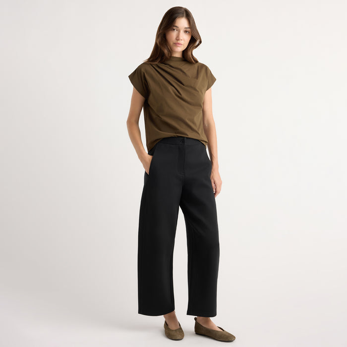 Chase Stretch-Waist Scuba Barrel-Leg Pant