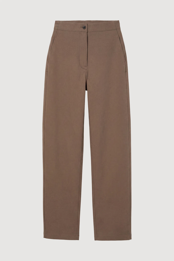 Renée | Chase Stretch-Waist Scuba Barrel-Leg Pant in Size Small - Flat