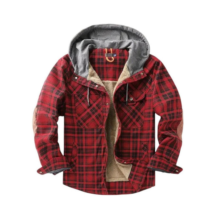 Checked Jacket Men Hooded