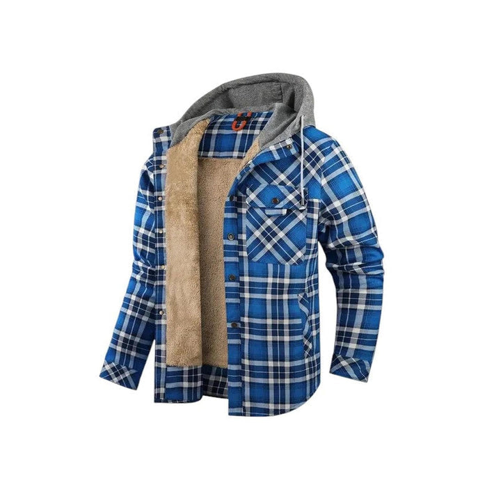 Checked Jacket Men Hooded
