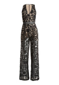 CHELS DEEP V JUMPSUIT - BLACK/NUDE