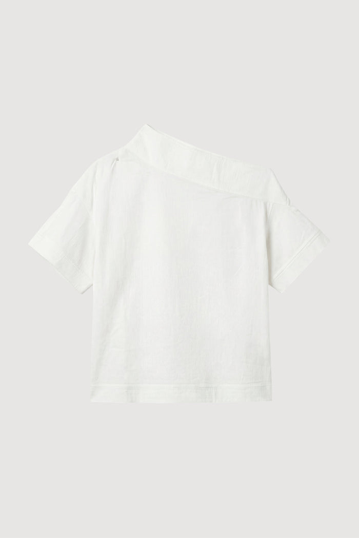 Karolina | Chiyori Off-Shoulder Placket Blouse in Size Extra Small - Flat