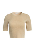 CIARA CREW NK SS CROPPED PLLVR - GOLD METALLIC