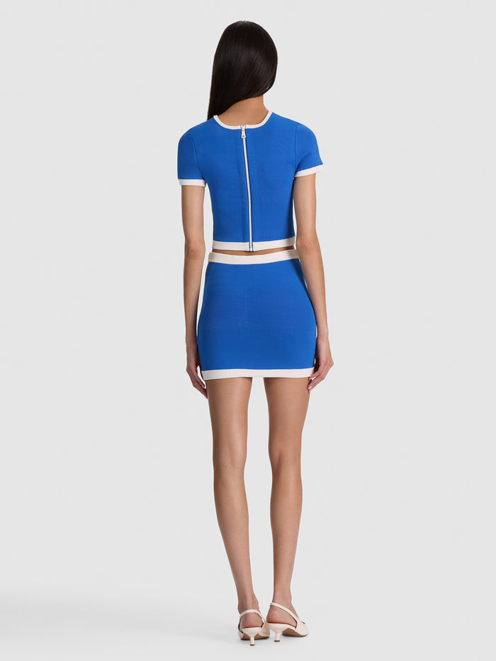CIARA CROPPED PULLOVER - BLUE IRIS/SOFT WHITE