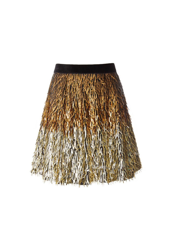 CINA EMBELL SKIRT - BLACK/GOLD OMBRE