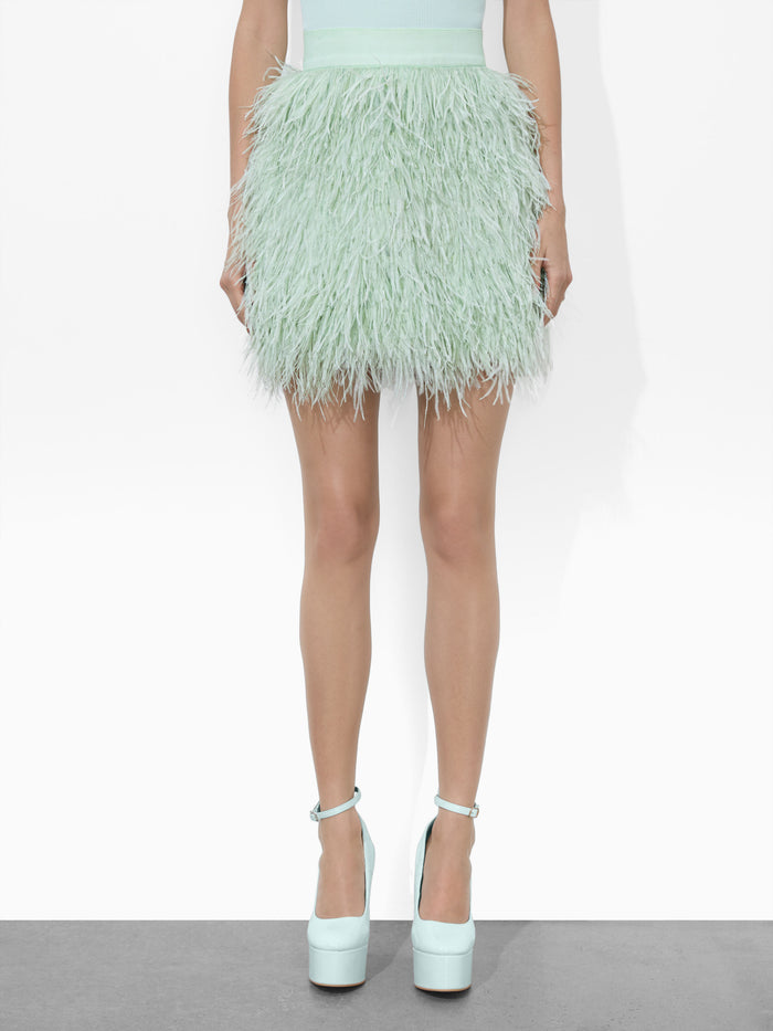 CINA FEATHER SKIRT - SEA SPRAY