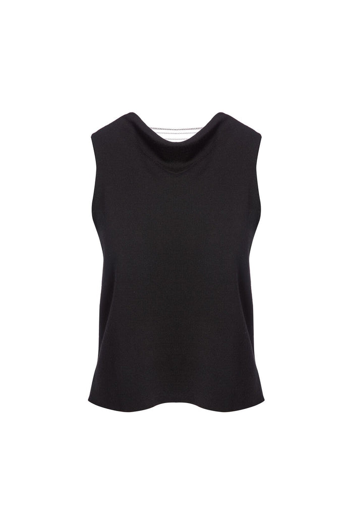 CLARA TWO WAY TANK WITH CHAINS - BLACK/SILVER