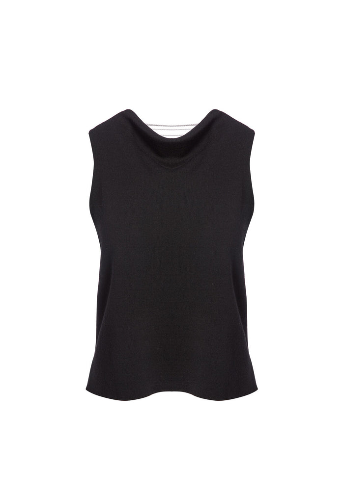 CLARA TWO WAY TANK WITH CHAINS - BLACK/SILVER
