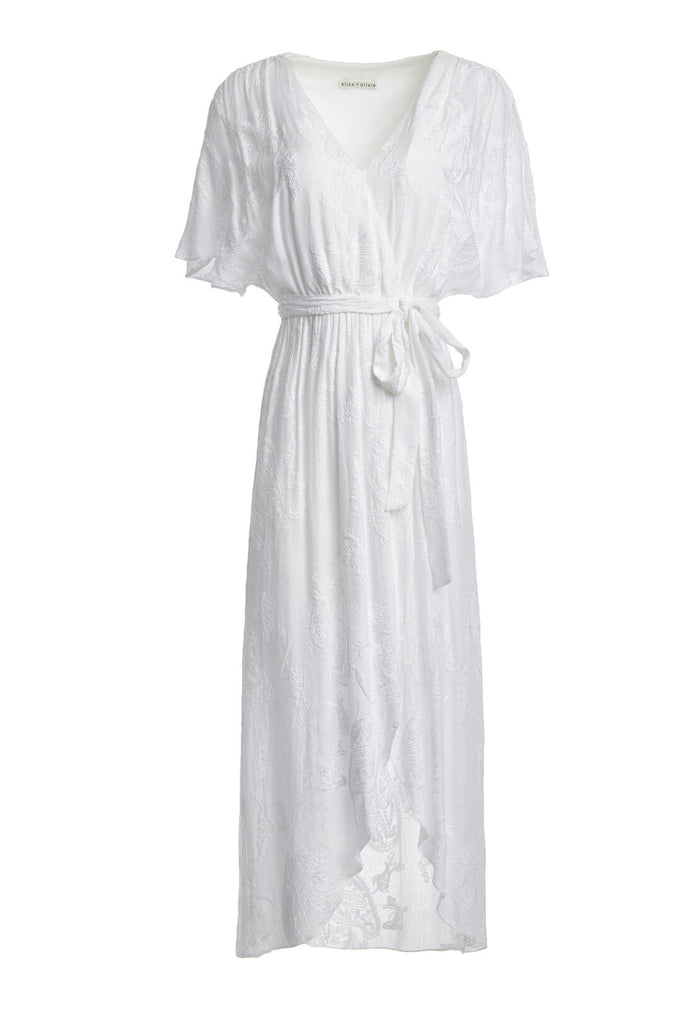 CLARINE OVERSIZED SLV WRAP DRS - WHITE