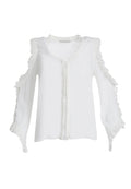 CLAUDETTE RUFFLE BTN DWN - OFF WHITE