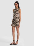 CLYDE CROCHET MINI DRESS - BLACK/MULTI