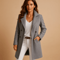 Coat Women Long Elegant Fit with Buttons
