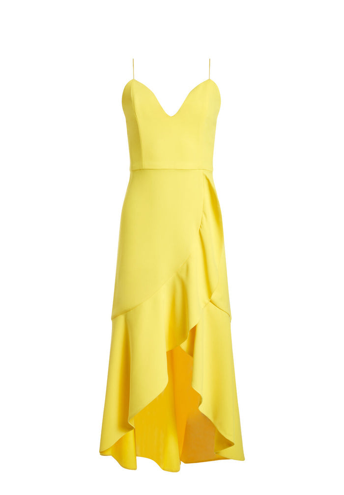 COBI PLNGING SWTHRT RUFFLE DRE - CITRUS