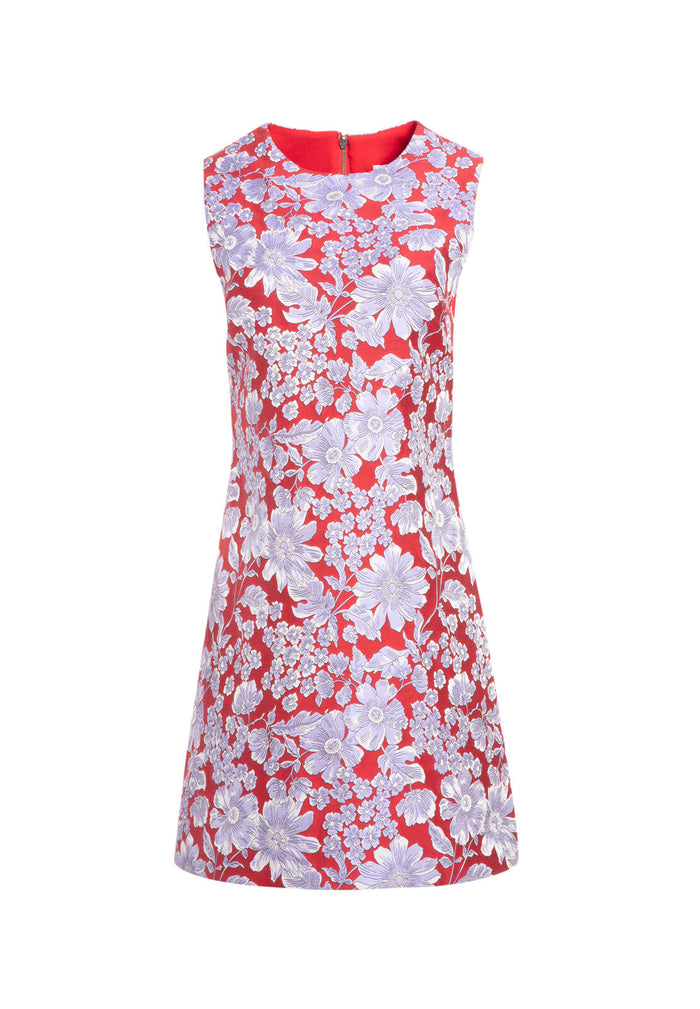 COLEY CREW NK A LINE DRESS - RUBY/MULTI