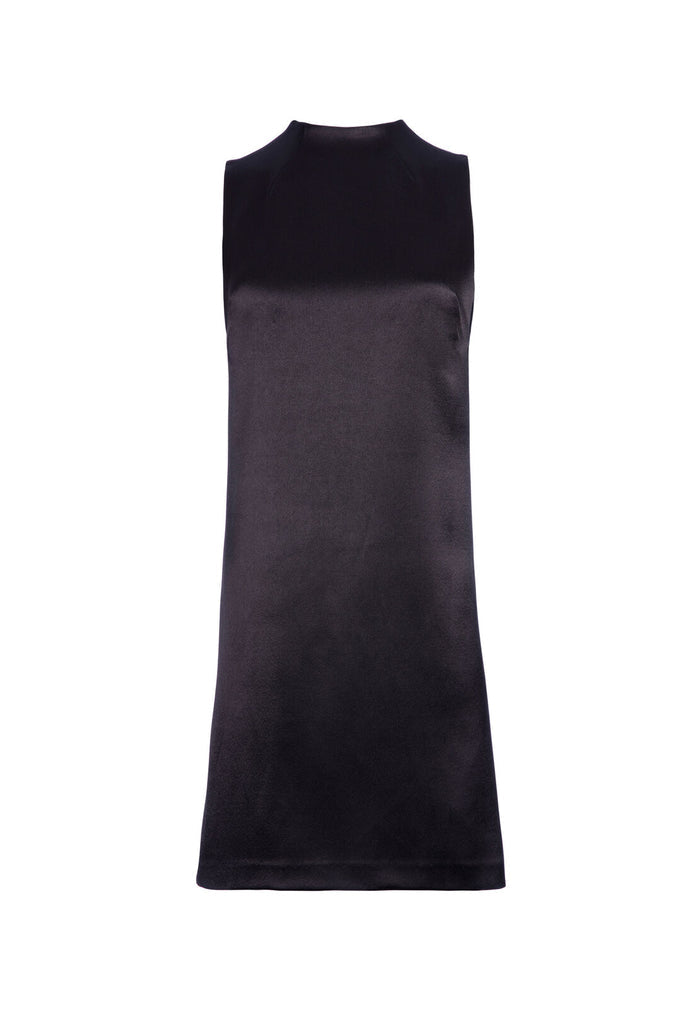 COLEY MOCK NECK MINI DRESS - BLACK