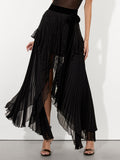 CORALIA MIDI SKIRT - BLACK