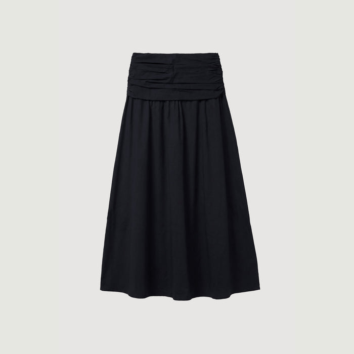Cove Shirred-Waist Cotton Skirt