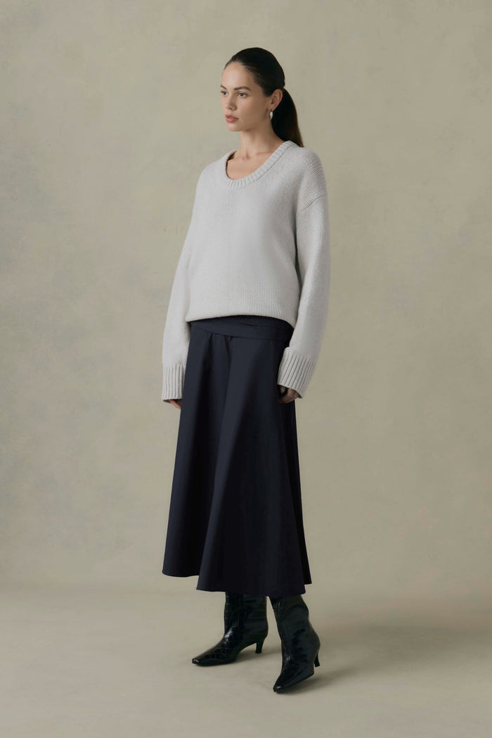 Beate | Cove Shirred-Waist Cotton Skirt in Size Extra Small