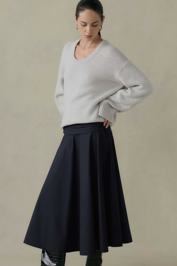 Beate | Cove Shirred-Waist Cotton Skirt in Size Extra Small