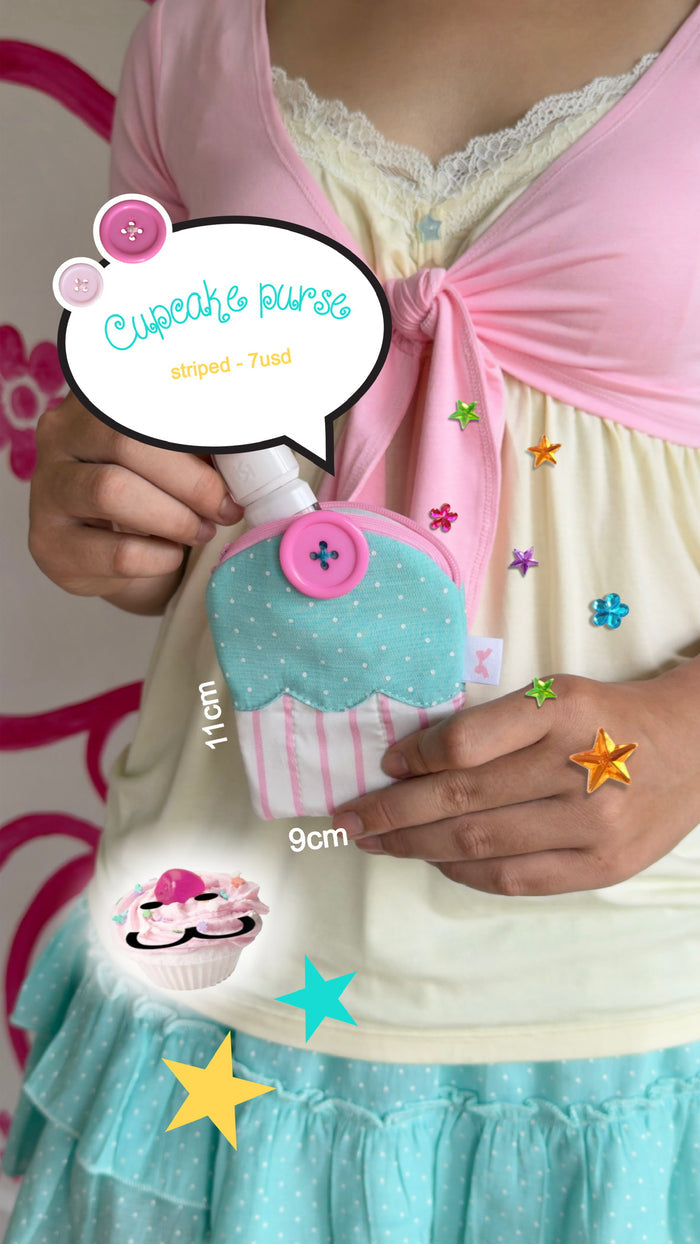 Cupcake purse (striped)