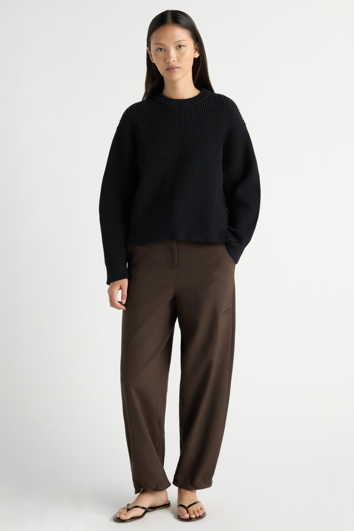 May Li | Danielle Drawstring Barrel-Leg Pant in Size Small