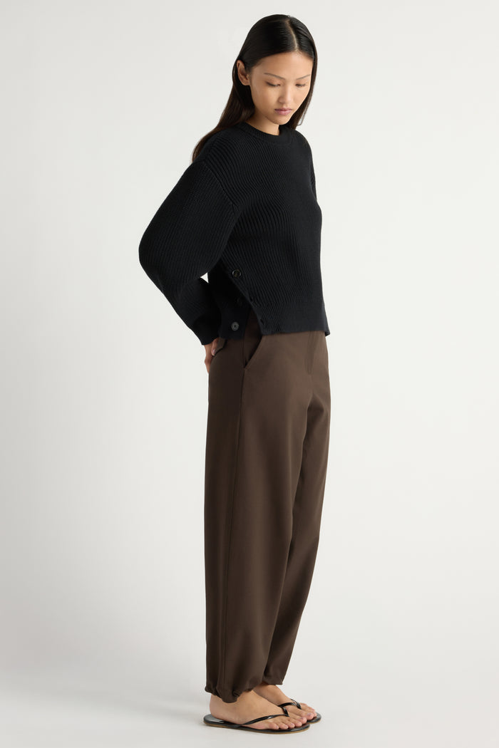 May Li | Danielle Drawstring Barrel-Leg Pant in Size Small