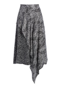 DANITA ASYMMETRICAL MIDI SKIRT - WHITE/BLACK