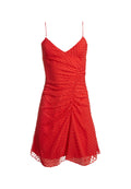 DARIA RUCHED FLARE DRESS - PERFECT POPPY