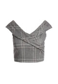 DEANDRA WRAP SHLDR BUSTIER - GREY/ BLACK