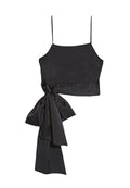 DEIDRA TIE WAIST CROP TANK - BLACK