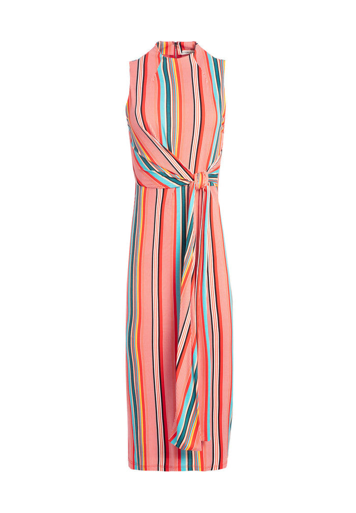 DELORA SLVLSS TIE WAIST DRESS - SPORT STRIPE MULTI