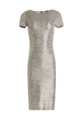 DELORA SS FITTED DRESS - SILVER FOIL